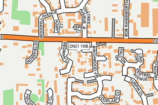 DN21 1WB map - OS OpenMap – Local (Ordnance Survey)