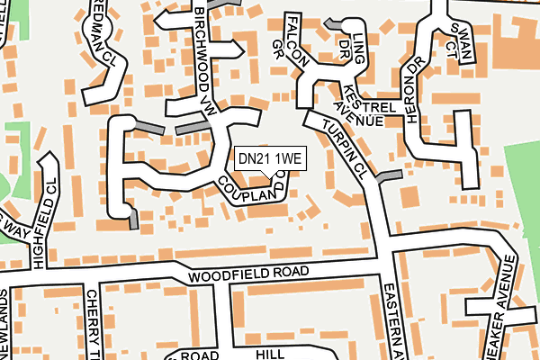 DN21 1WE map - OS OpenMap – Local (Ordnance Survey)