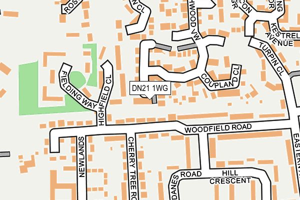 DN21 1WG map - OS OpenMap – Local (Ordnance Survey)