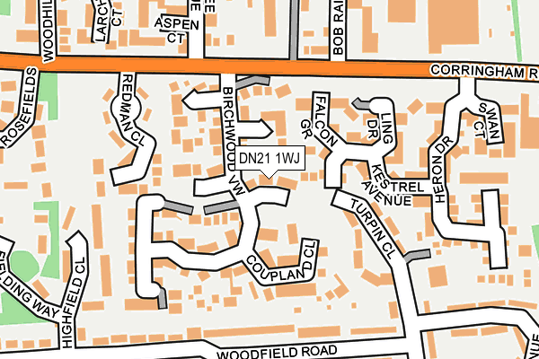 DN21 1WJ map - OS OpenMap – Local (Ordnance Survey)