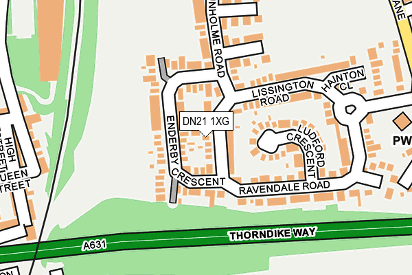 DN21 1XG map - OS OpenMap – Local (Ordnance Survey)