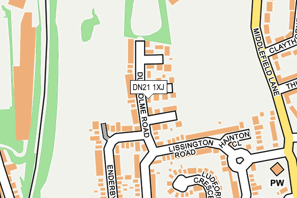 DN21 1XJ map - OS OpenMap – Local (Ordnance Survey)