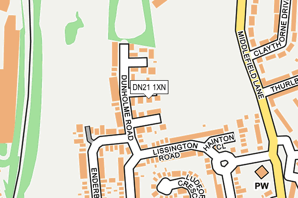 DN21 1XN map - OS OpenMap – Local (Ordnance Survey)