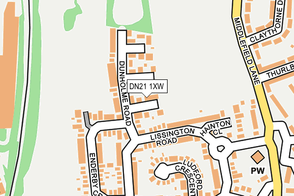 DN21 1XW map - OS OpenMap – Local (Ordnance Survey)