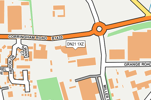 DN21 1XZ map - OS OpenMap – Local (Ordnance Survey)