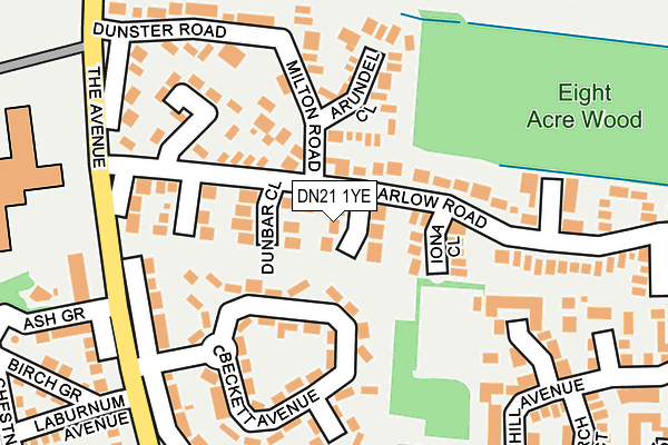 DN21 1YE map - OS OpenMap – Local (Ordnance Survey)