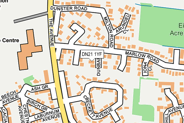 DN21 1YF map - OS OpenMap – Local (Ordnance Survey)