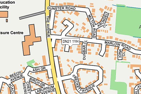 DN21 1YH map - OS OpenMap – Local (Ordnance Survey)