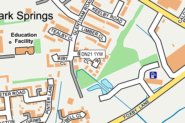 DN21 1YW map - OS OpenMap – Local (Ordnance Survey)