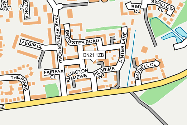 DN21 1ZB map - OS OpenMap – Local (Ordnance Survey)