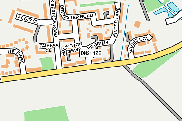 DN21 1ZE map - OS OpenMap – Local (Ordnance Survey)
