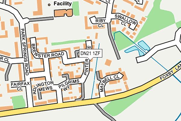 DN21 1ZF map - OS OpenMap – Local (Ordnance Survey)
