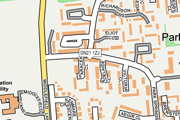DN21 1ZJ map - OS OpenMap – Local (Ordnance Survey)
