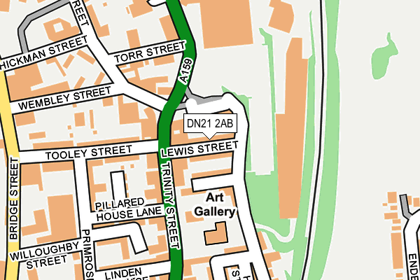 DN21 2AB map - OS OpenMap – Local (Ordnance Survey)
