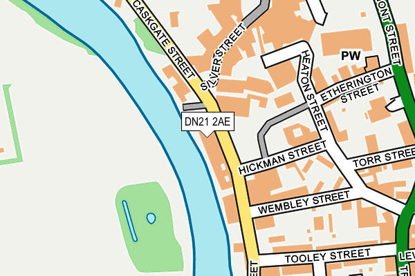 DN21 2AE map - OS OpenMap – Local (Ordnance Survey)
