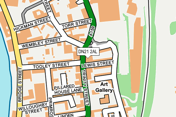 DN21 2AL map - OS OpenMap – Local (Ordnance Survey)