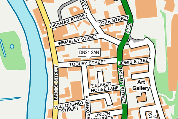 DN21 2AN map - OS OpenMap – Local (Ordnance Survey)