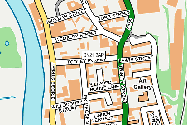 DN21 2AP map - OS OpenMap – Local (Ordnance Survey)