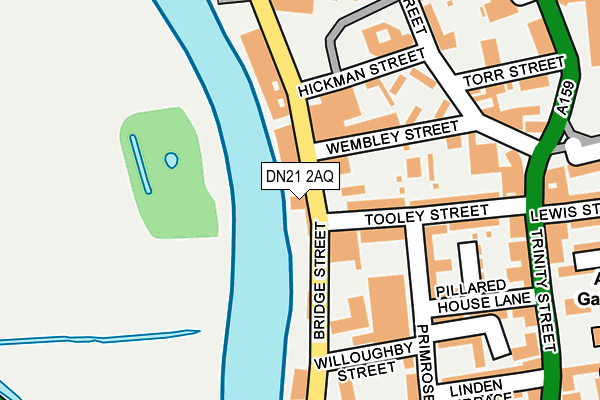 DN21 2AQ map - OS OpenMap – Local (Ordnance Survey)