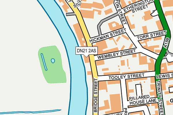 DN21 2AS map - OS OpenMap – Local (Ordnance Survey)