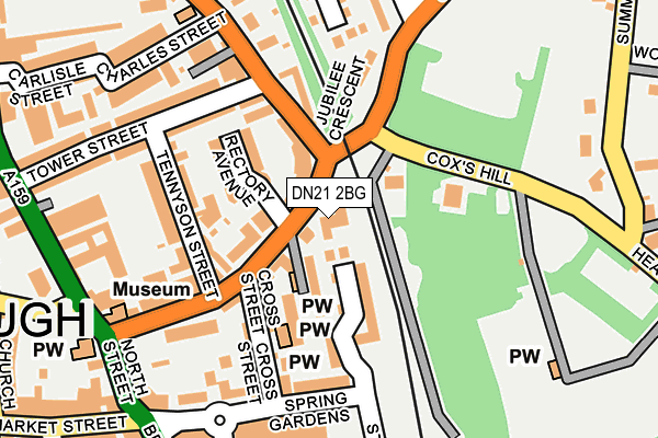 DN21 2BG map - OS OpenMap – Local (Ordnance Survey)