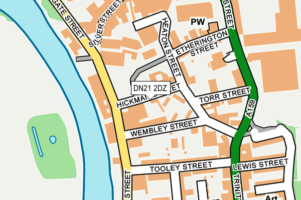 DN21 2DZ map - OS OpenMap – Local (Ordnance Survey)