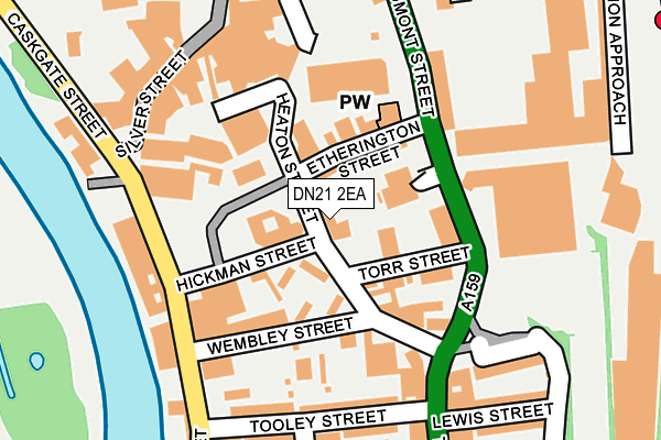 DN21 2EA map - OS OpenMap – Local (Ordnance Survey)