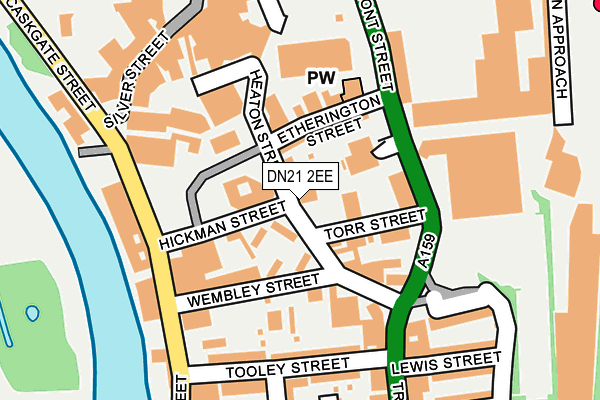 DN21 2EE map - OS OpenMap – Local (Ordnance Survey)