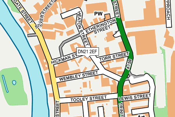 DN21 2EF map - OS OpenMap – Local (Ordnance Survey)