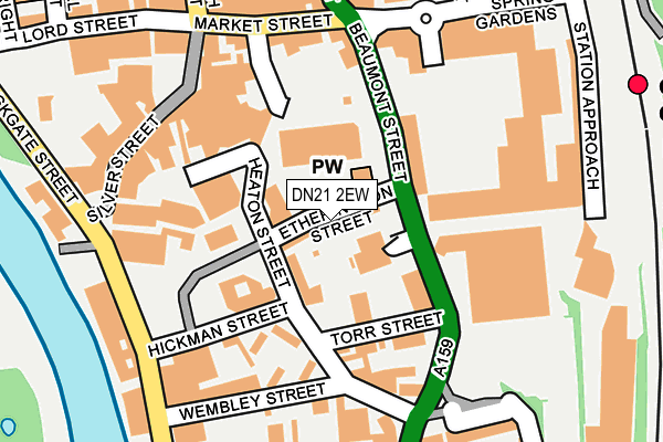 DN21 2EW map - OS OpenMap – Local (Ordnance Survey)