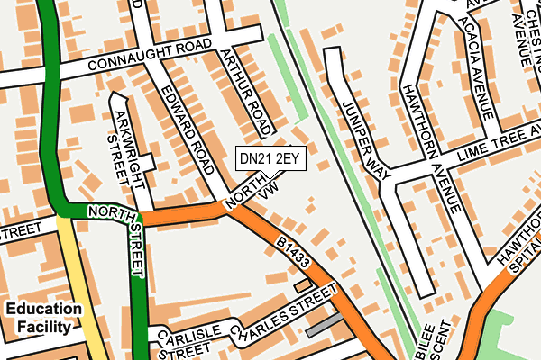 DN21 2EY map - OS OpenMap – Local (Ordnance Survey)