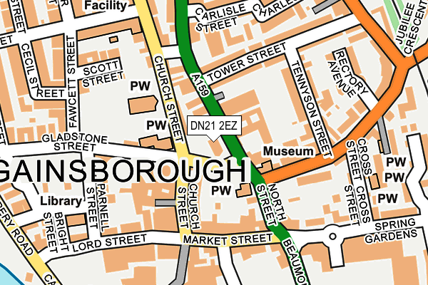 DN21 2EZ map - OS OpenMap – Local (Ordnance Survey)