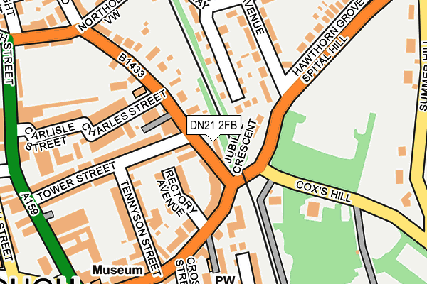 DN21 2FB map - OS OpenMap – Local (Ordnance Survey)