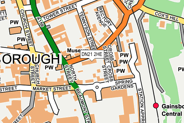 DN21 2HE map - OS OpenMap – Local (Ordnance Survey)