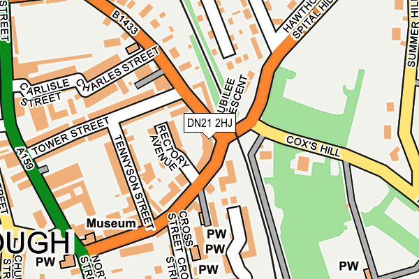 DN21 2HJ map - OS OpenMap – Local (Ordnance Survey)