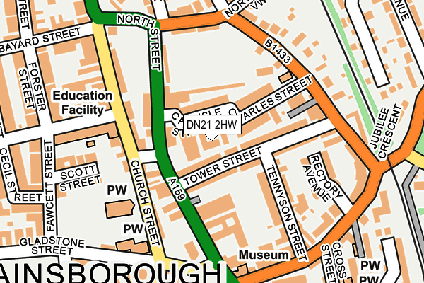 DN21 2HW map - OS OpenMap – Local (Ordnance Survey)