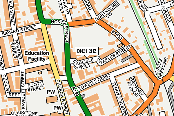 DN21 2HZ map - OS OpenMap – Local (Ordnance Survey)