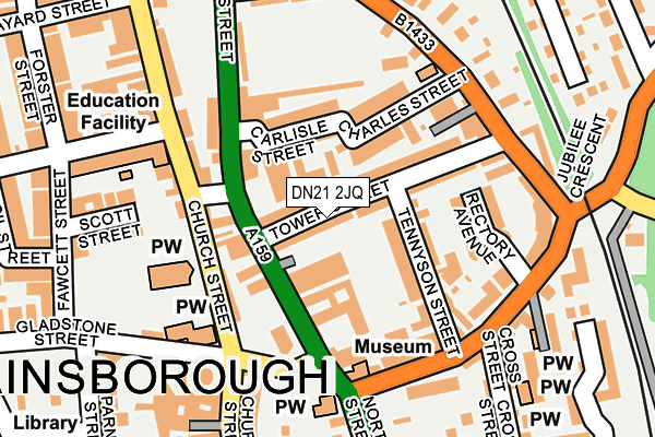 DN21 2JQ map - OS OpenMap – Local (Ordnance Survey)