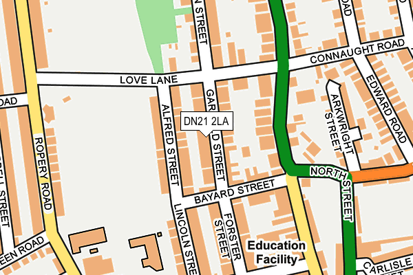 DN21 2LA map - OS OpenMap – Local (Ordnance Survey)