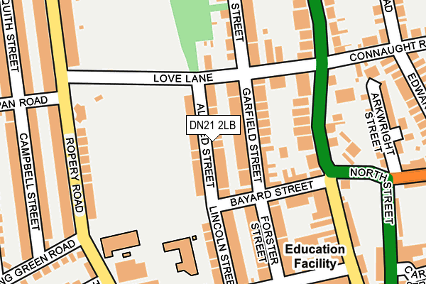 DN21 2LB map - OS OpenMap – Local (Ordnance Survey)