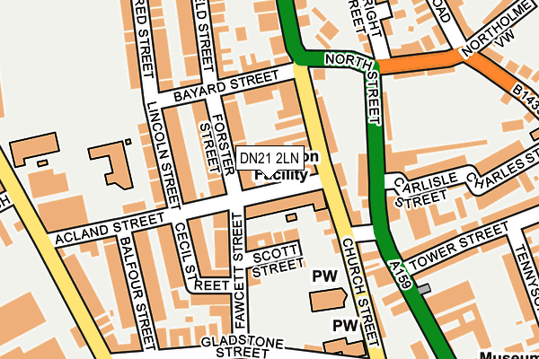 DN21 2LN map - OS OpenMap – Local (Ordnance Survey)