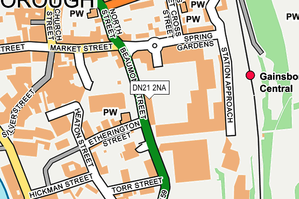 DN21 2NA map - OS OpenMap – Local (Ordnance Survey)