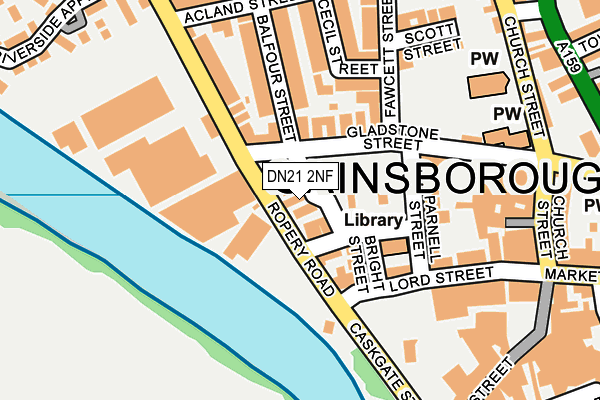 DN21 2NF map - OS OpenMap – Local (Ordnance Survey)
