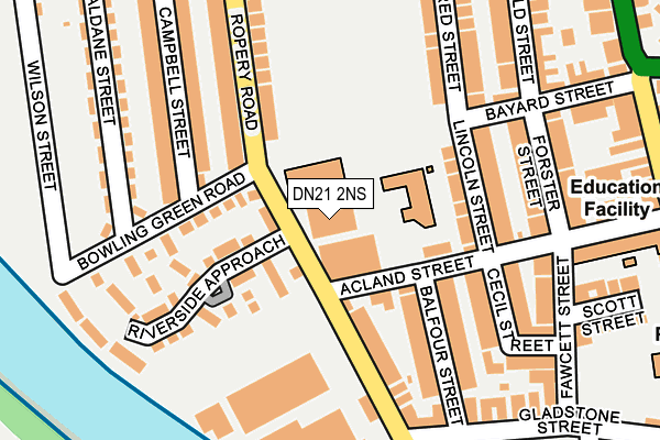 DN21 2NS map - OS OpenMap – Local (Ordnance Survey)