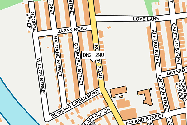 DN21 2NU map - OS OpenMap – Local (Ordnance Survey)