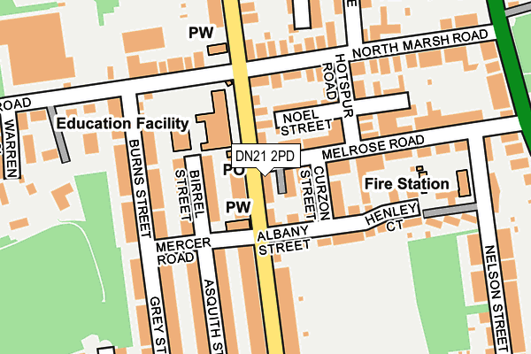 DN21 2PD map - OS OpenMap – Local (Ordnance Survey)