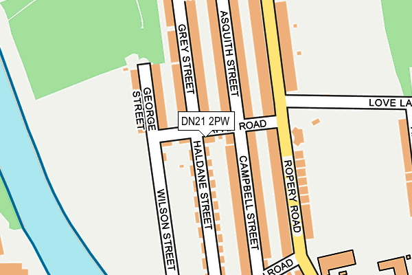 DN21 2PW map - OS OpenMap – Local (Ordnance Survey)