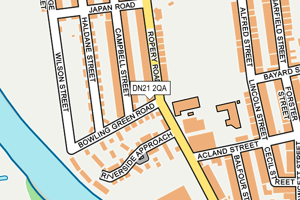 DN21 2QA map - OS OpenMap – Local (Ordnance Survey)