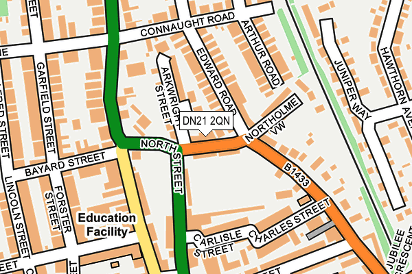 DN21 2QN map - OS OpenMap – Local (Ordnance Survey)