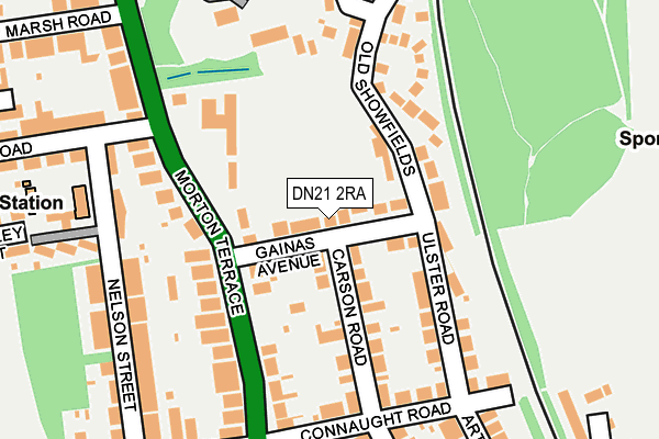 DN21 2RA map - OS OpenMap – Local (Ordnance Survey)